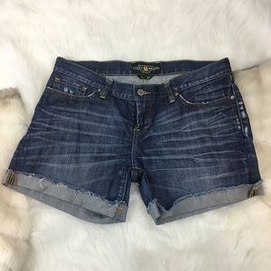 Lucky Brand Distressed Jean Shorts Dark Wash